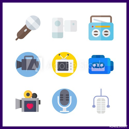 500x500 Broadcast Icon Vector Illustration Broadcast Set Video Camera