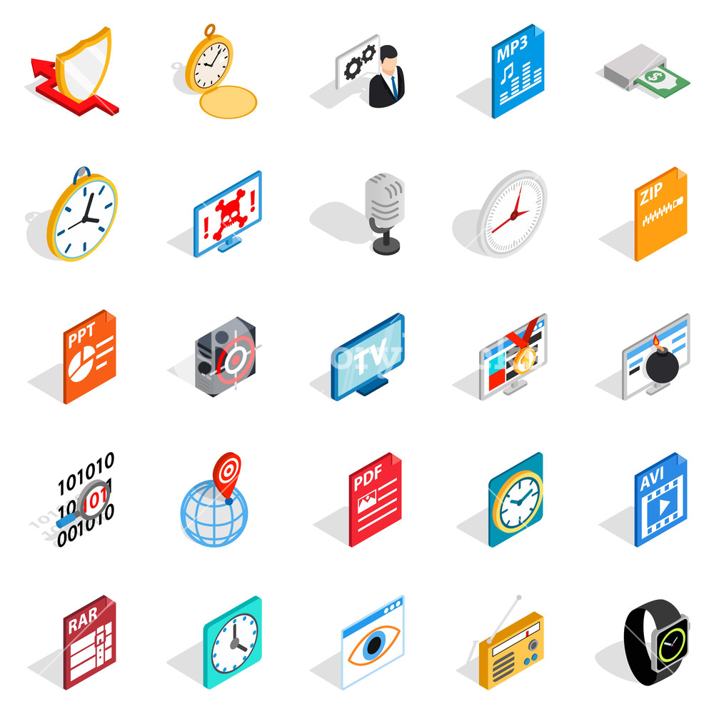 1000x1000 Internet Broadcast Icons Set Isometric Set Of Internet