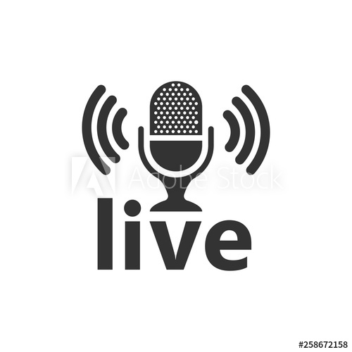 500x500 Microphone Icon In Flat Style Live Broadcast Vector Illustration