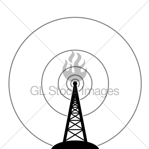 500x500 Vector Radio Tower Broadcast Gl Stock Images