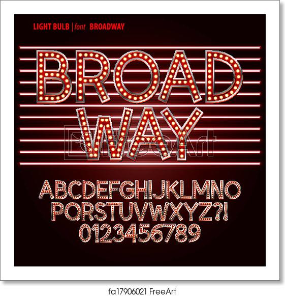 561x581 Free Art Print Of Red Broadway Light Bulb Alpahbet And Digit