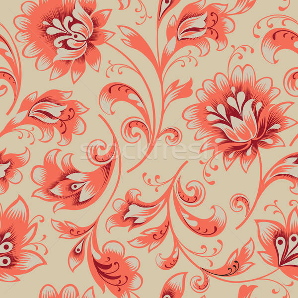 600x600 Floral Seamless Pattern Flower Swirl Background Ornamental