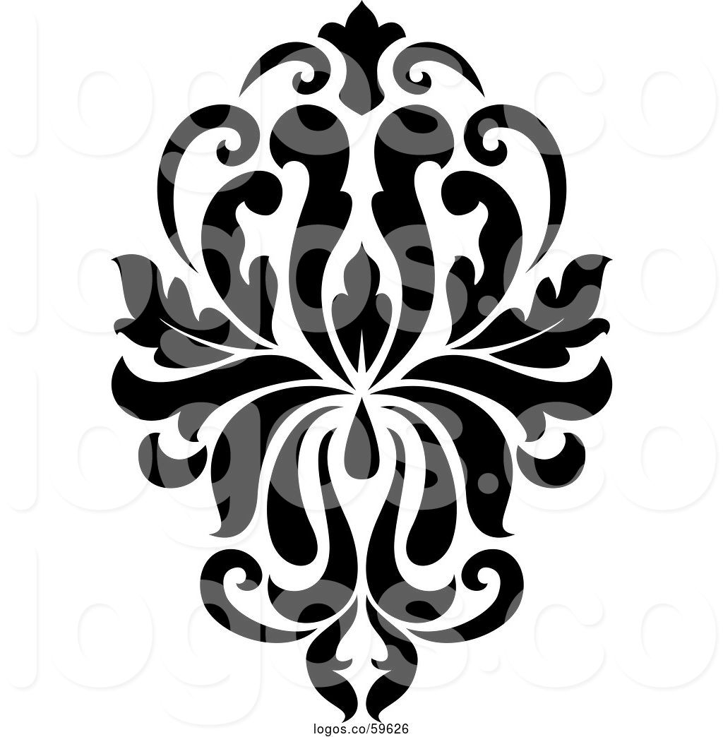 1024x1044 Logo Of Black And White Arabesque Damask