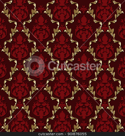 428x464 Luxurious Vector Brocade Patterntile Stock Vector