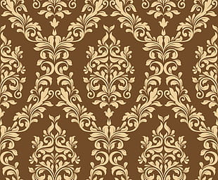 310x256 Ornage Ornament Damask Pattern Seamless Vector Free
