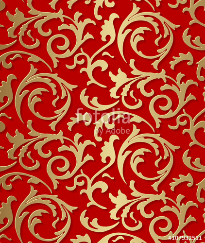 422x500 Vector Baroque Seamless Damask Golden Floral Texture Luxury