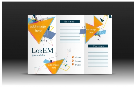 468x301 Brochure Design Vector With Modern Trifold Illustration Vectors