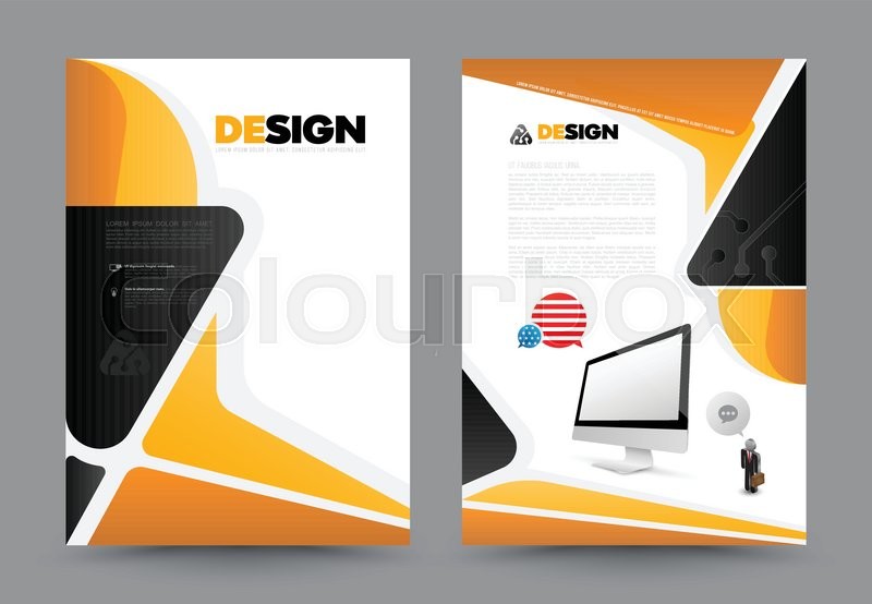 800x554 Abstract Brochure With Monitor Design Stock Vector Colourbox