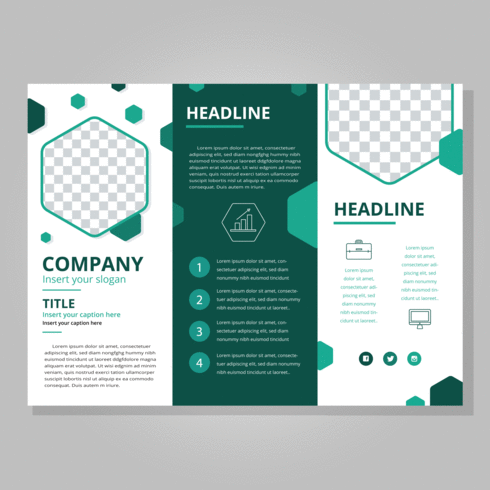 490x490 Modern Tri Fold Brochure Template