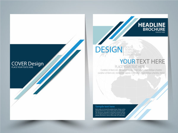 600x448 Brochure Vector Design With Globe Vignette Free Vector In Adobe