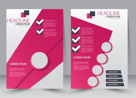 468x338 Brochure Vector Illustration With Modern Circles Checklist Style