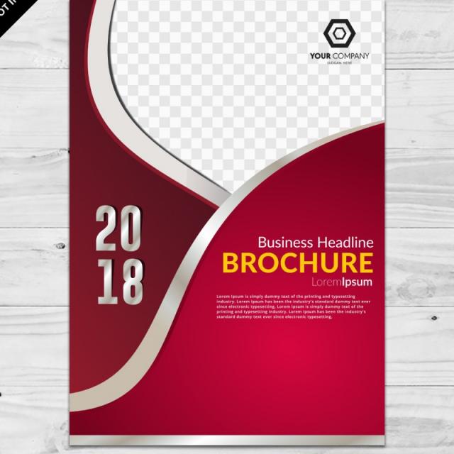 640x640 Dark Red Business Brochure Vector Template Template For Free