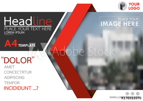 500x354 Red And Black Flyer Cover Business Brochure Vector Design, Leaflet