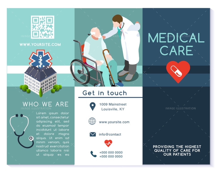 690x551 Vector Hospital Trifold Brochure Medical Clinic Template Layout
