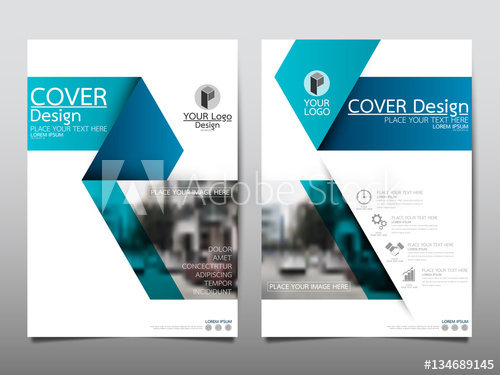 500x375 Blue Fold Flyer Cover Business Brochure Vector Design, Leaflet