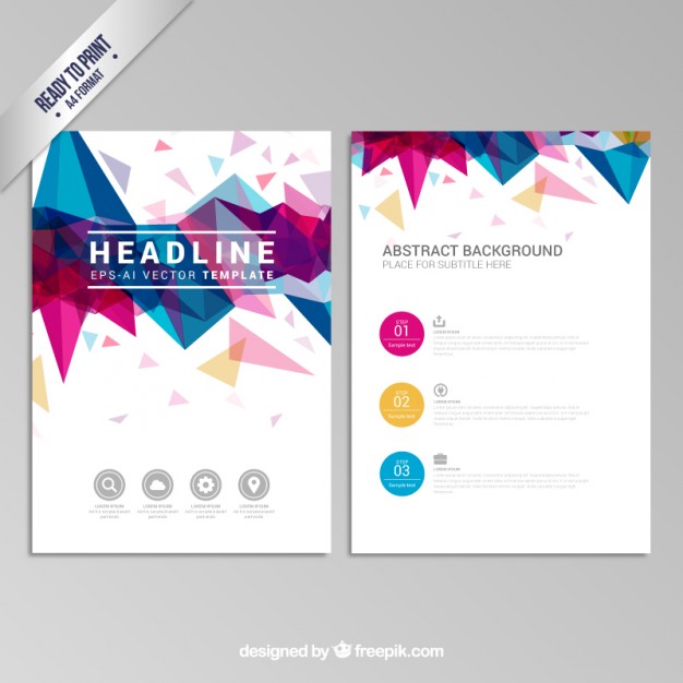 626x626 Brochure With Colorful Geometric Design Vector Free Download