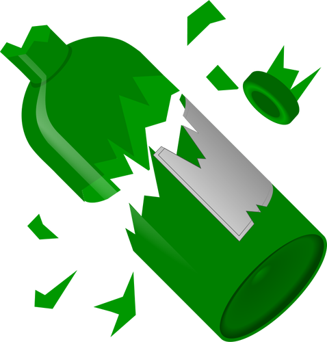 478x500 Broken To Pieces Green Bottle Vector Graphics