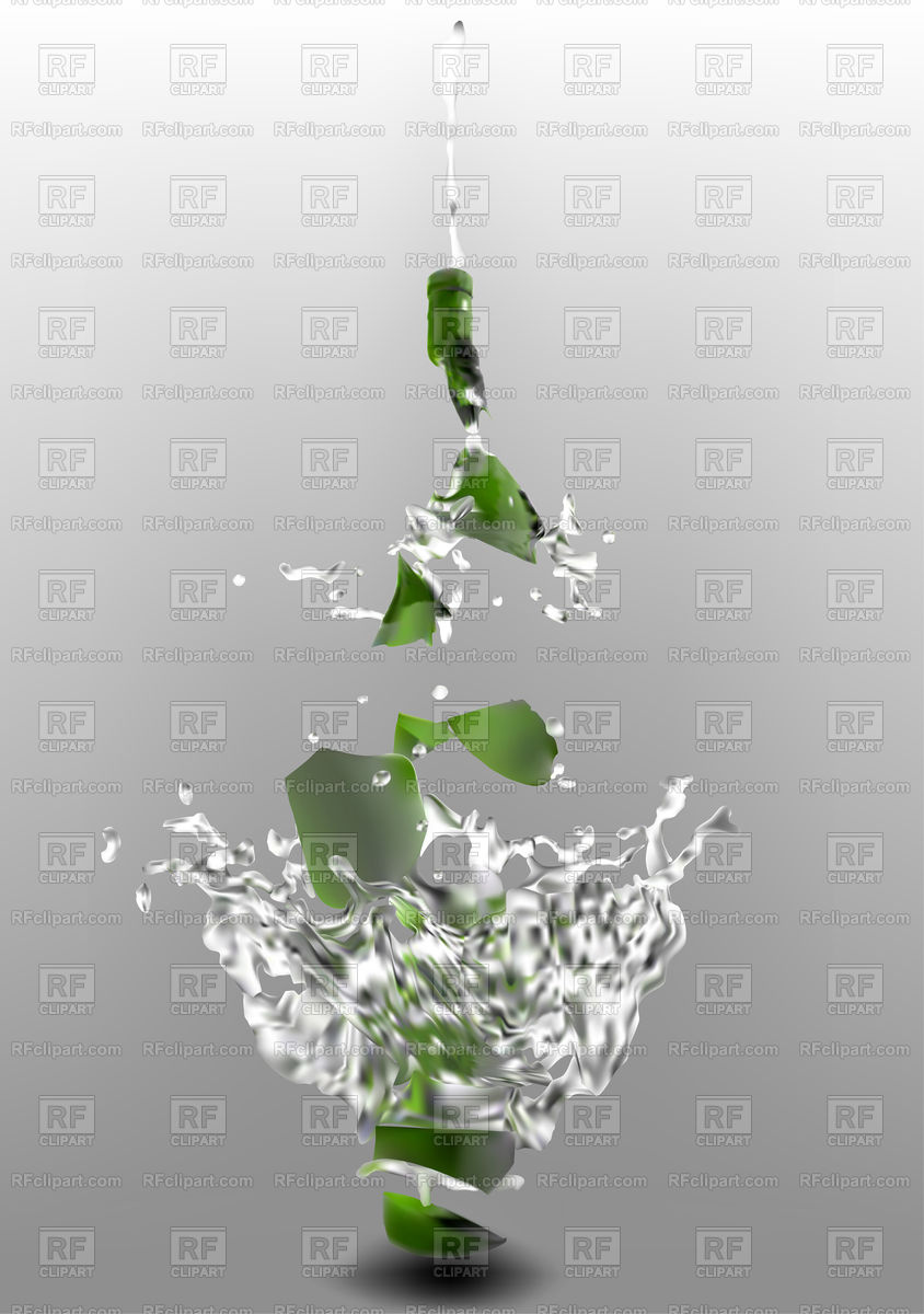 844x1200 Broken Wine Bottle And Splash Vector Image Of Food And Beverages