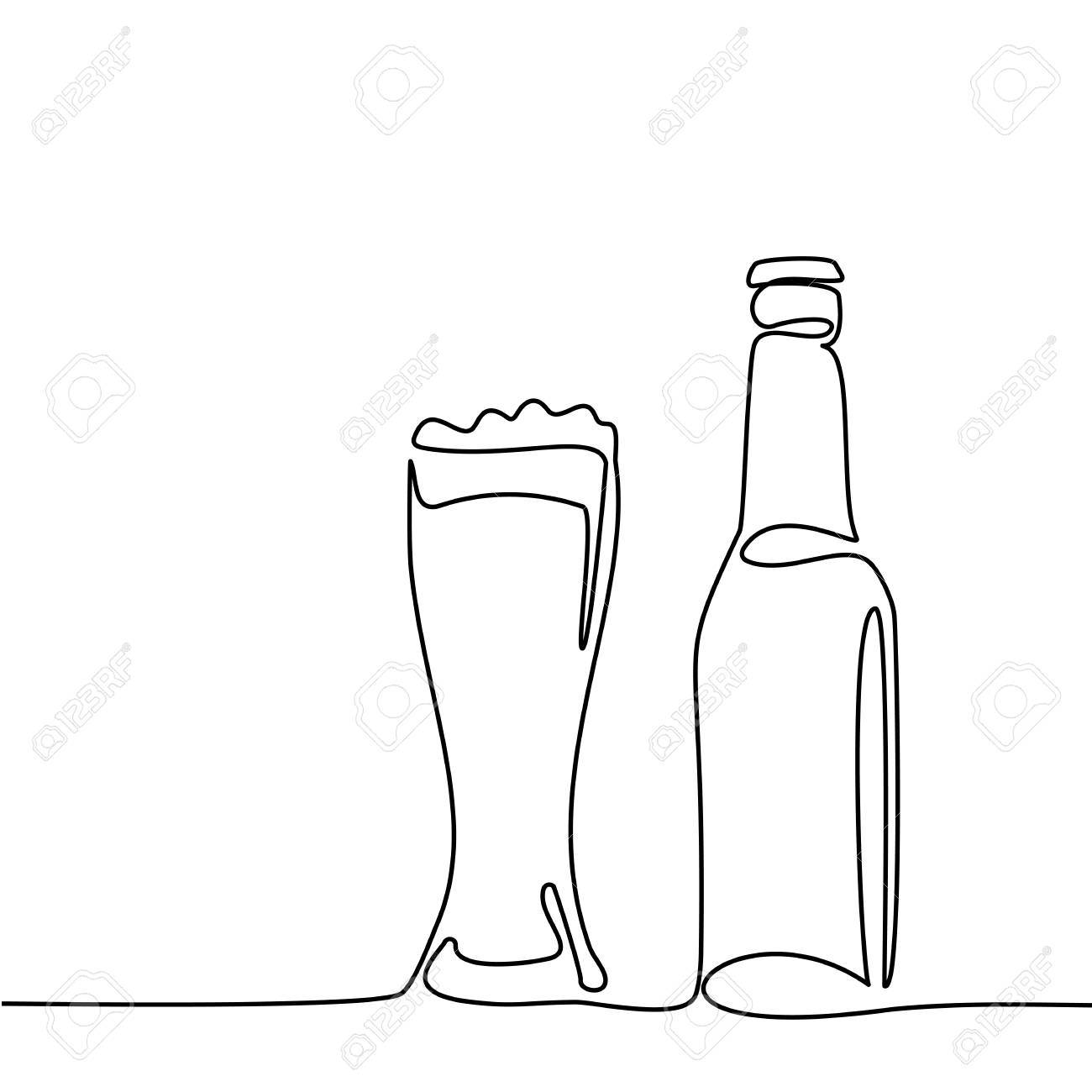 1300x1300 Empty Beer Drawing Broken Bottle Vector Free Pencil Brown Download