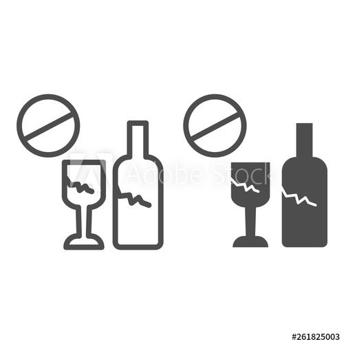 500x500 No Glass Or Bottles Line And Glyph Icon Broken Glass Ban Vector
