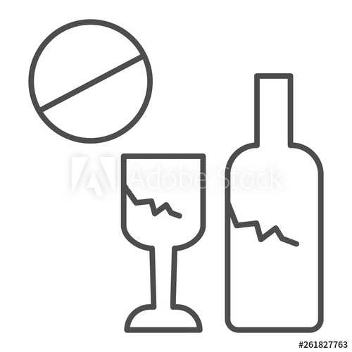 500x500 No Glass Or Bottles Thin Line Icon Broken Glass Ban Vector