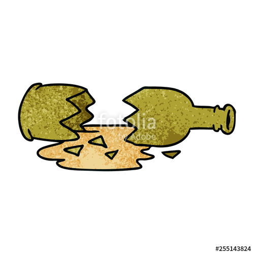 500x500 Textured Cartoon Doodle Of A Broken Bottle Stock Image