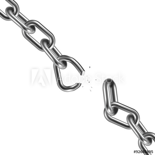 500x500 Metal Broken Chain Freedom Concept Vector Illustration