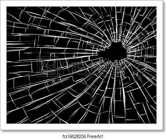 560x470 Free Art Print Of Radial Cracks On Broken Glass Vector