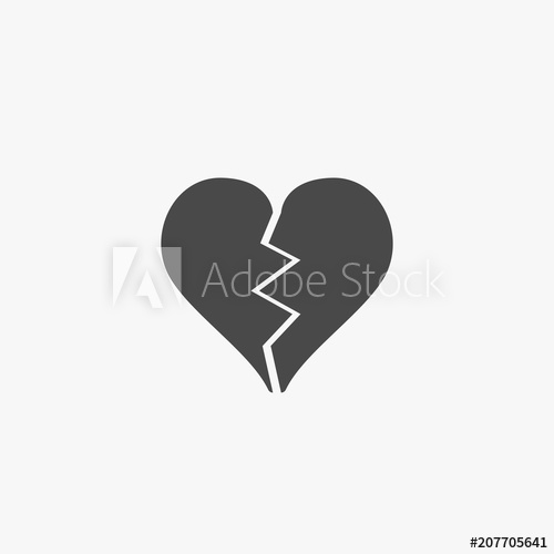 500x500 Broken Heart Vector Icon No Love Icon