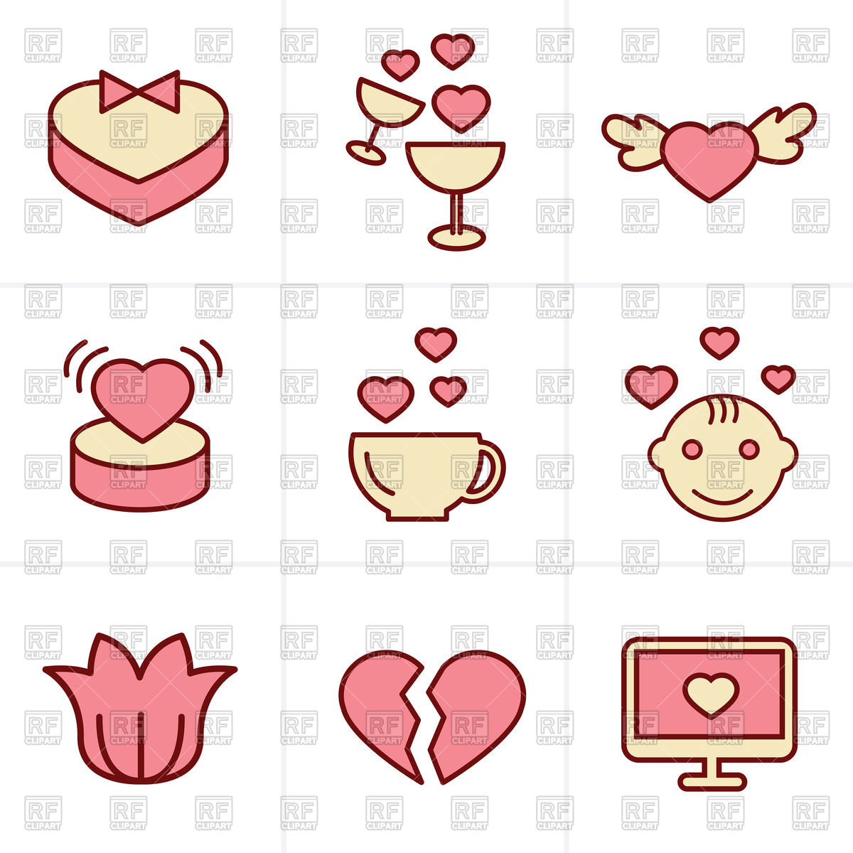 1200x1200 Love Icons Set
