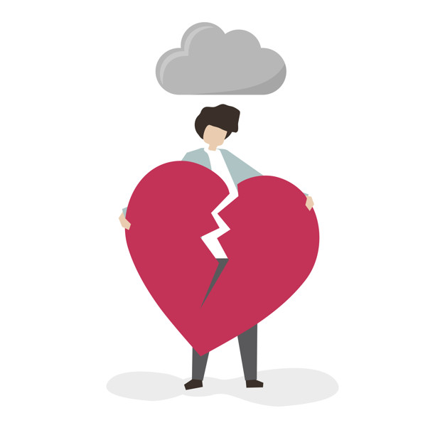 626x626 Man Holding On To A Broken Heart Vector Free Download