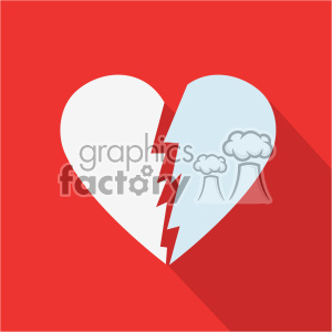 300x300 Broken Heart Vector Flat Design Icon Art Clipart Royalty Free Gif