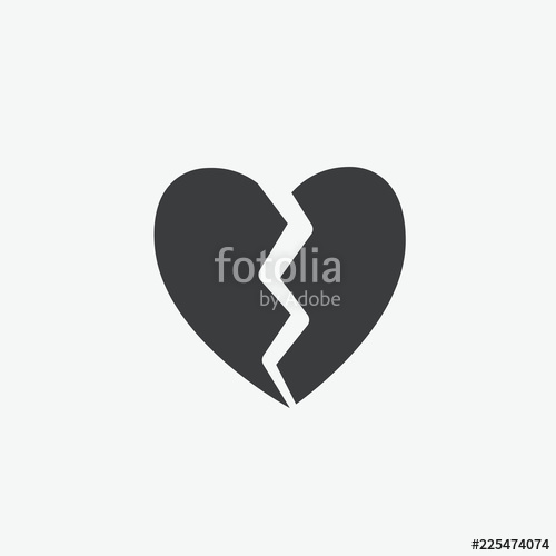 500x500 Broken Heart Vector Icon Stock Image And Royalty Free Vector