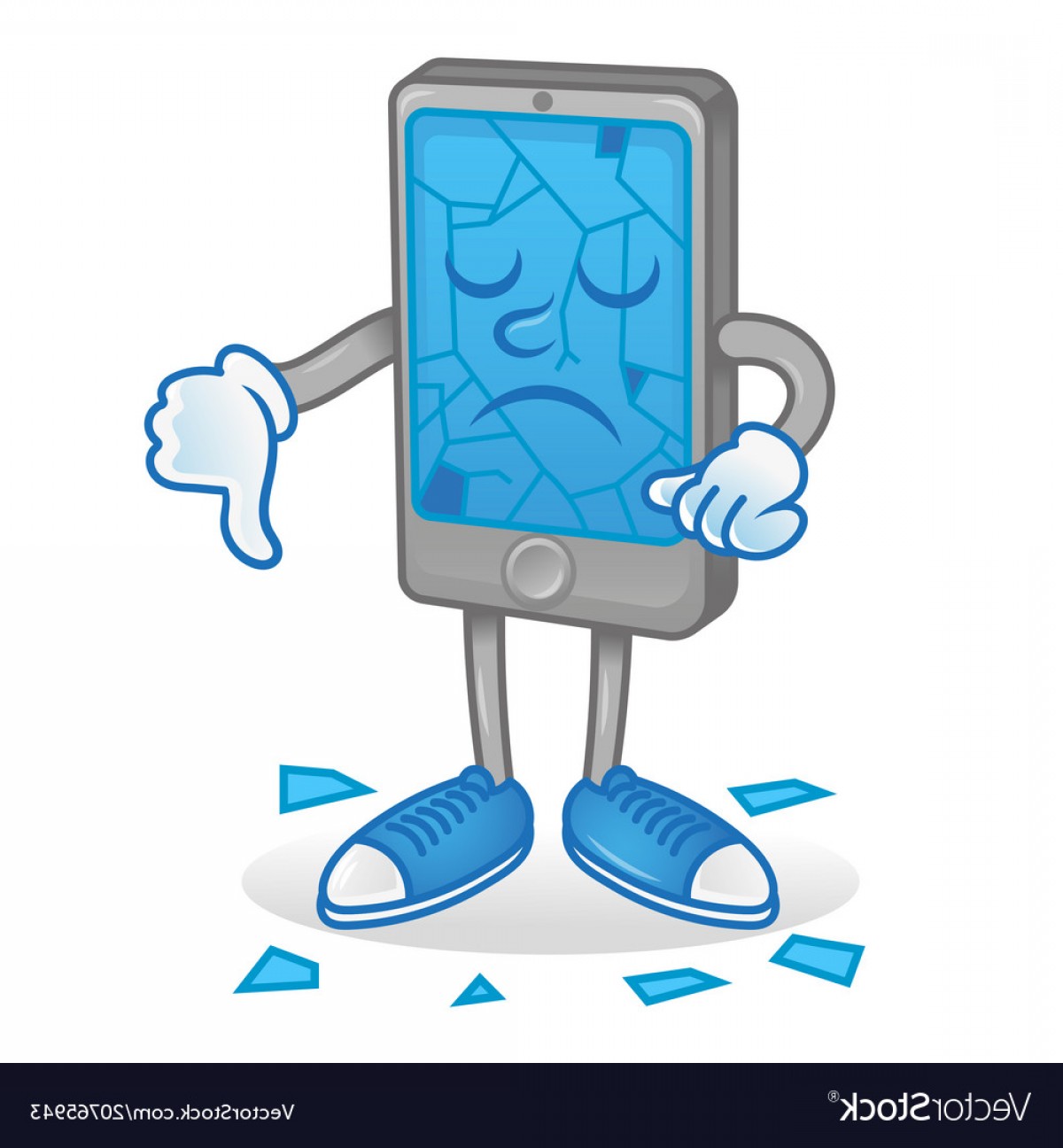 1200x1296 Broken Screen Of Smartphone Vector Hoodamathrun