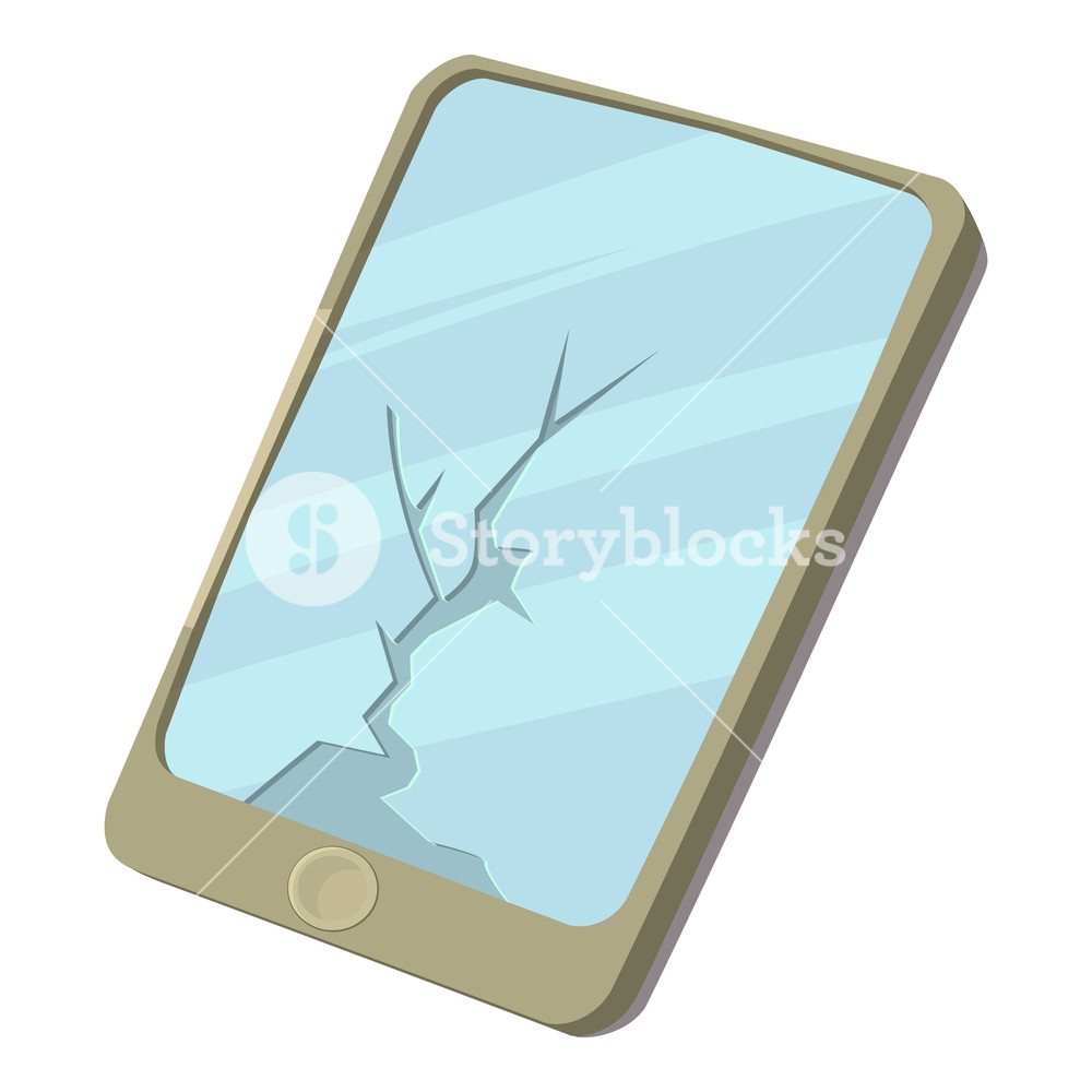 1000x1000 Broken Screen Icon Cartoon Illustration Of Broken Screen Vector