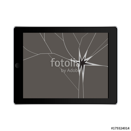 500x500 Electronic Tablet With A Broken Screen Vector Stock Image