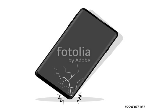 500x375 Smartphone Falls Broken Screen Vector Icon Stock Image