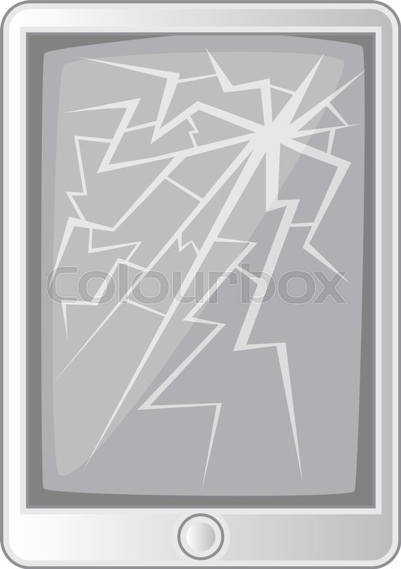 563x799 Tablet With Broken Screen Icon In Stock Vector Colourbox