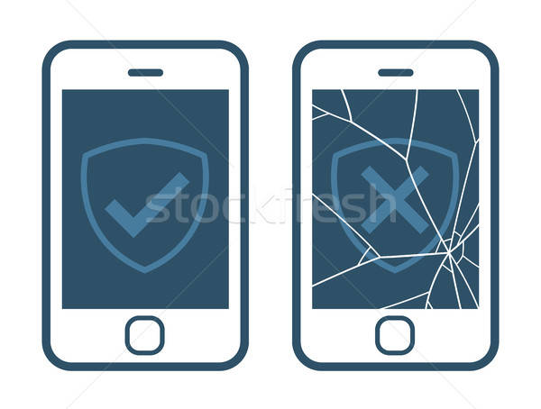 600x454 Vector Icons Of Smart Phone With Broken Screen Vector Illustration
