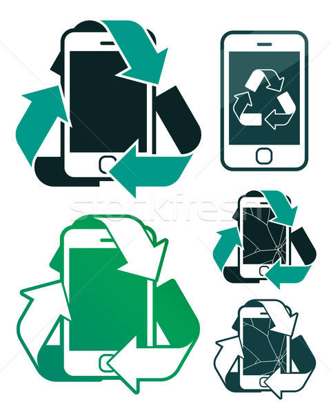 480x600 Vector Of Smartphones Recycling With Broken Screen Vector