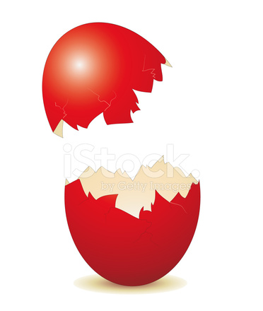 372x440 Broken Easter Egg As An Advertising Sign Stock Vector