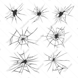 300x300 Broken Glass Cracks Bullet Marks On Glass Vector Hoodamathrun