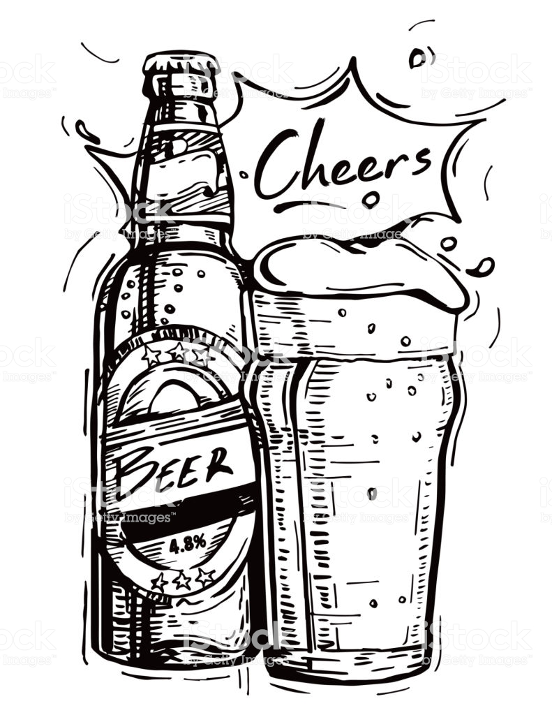 791x1024 Root Beer Bottle Drawing Broken Vector Free Outline Cap