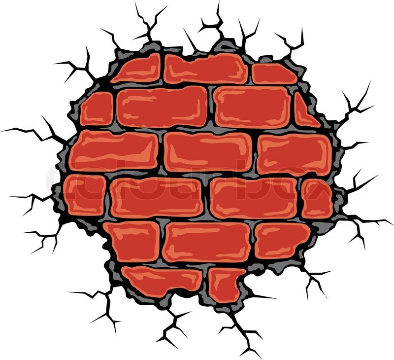 800x730 Cracked Birck Wall In Cartoon Style Stock Vector Colourbox