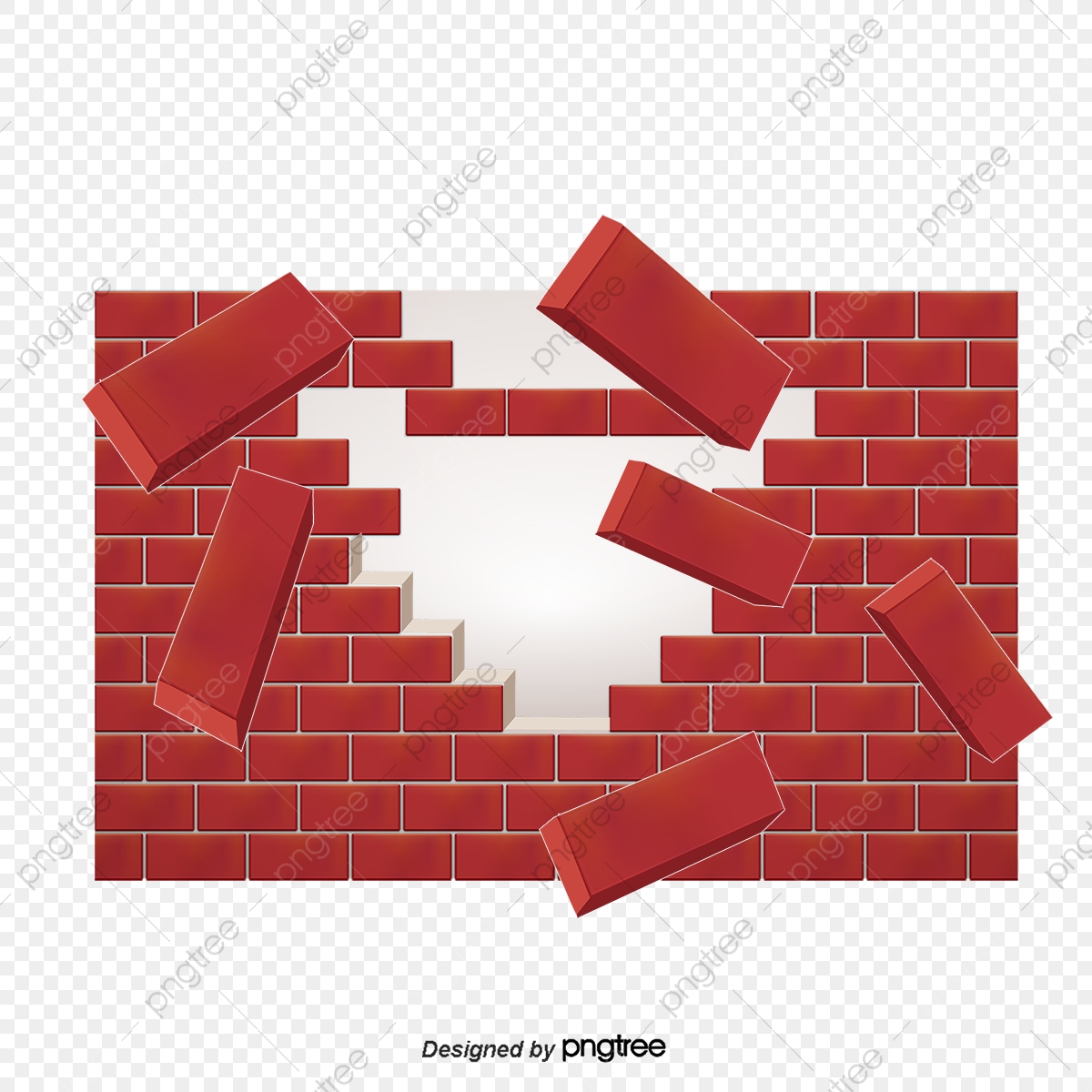 1200x1200 Vector Broken Brick Wall Effect, Vector, Yellow, Brick Wall Png