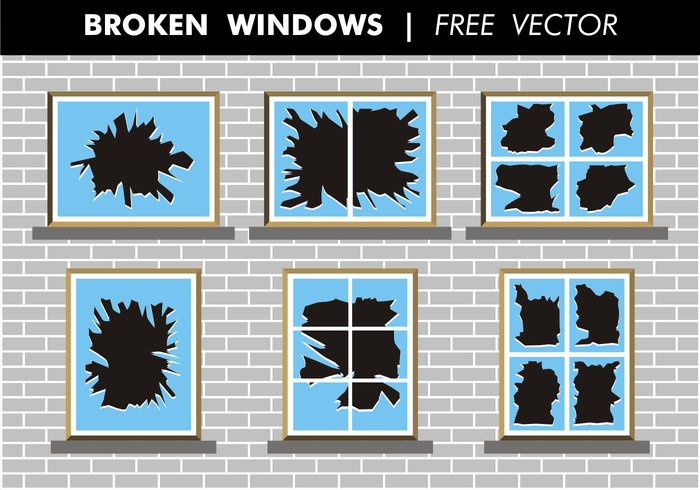 700x490 Broken Windows Free Vector