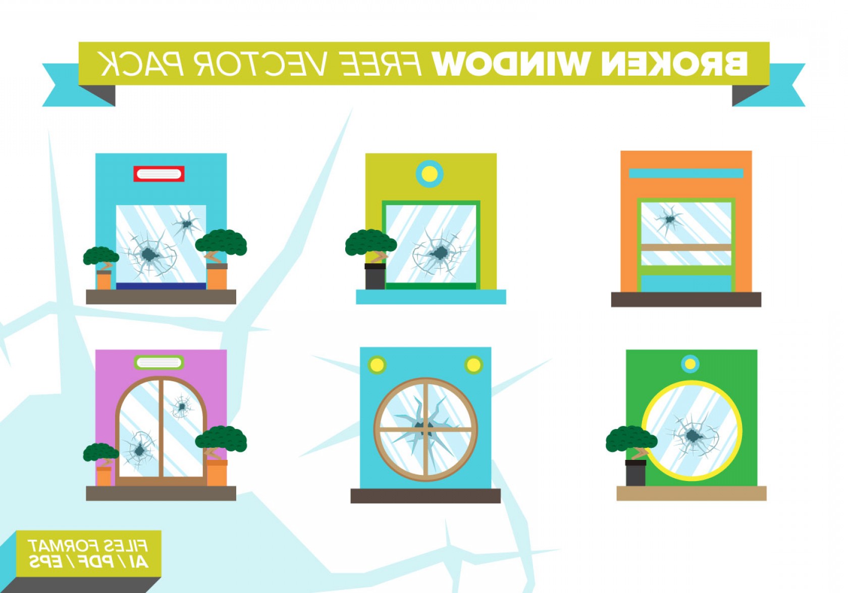 1680x1176 Broken Windows Free Vector Pack Catchsplace