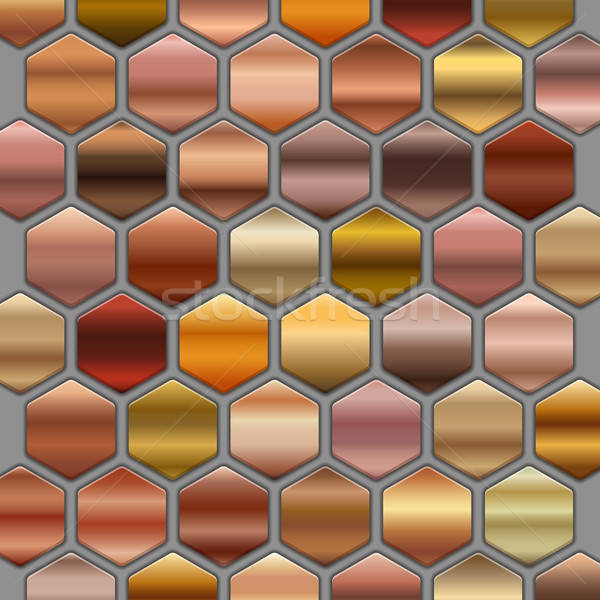 600x600 Bronze Roze Gold Gradients Set In Hexagons Big Collection