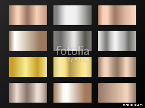 500x375 Gold, Silver And Bronze Gradients Vector Mega Set Stock Image