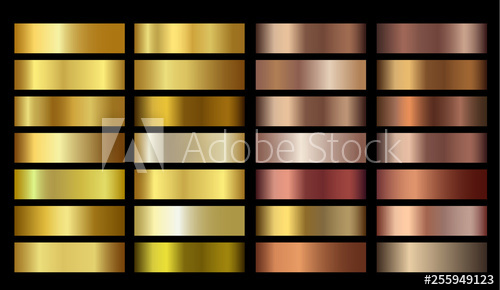 500x290 Vector Banners With Gold And Bronze Gradient Texture Backgrounds